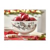 tag "Farmhouse Christmas" Collection Earthenware White Pedestal Bowl Featuring Farm House Winter Scene 10.0L x 10.0W x 6.1H in. - 2 of 4