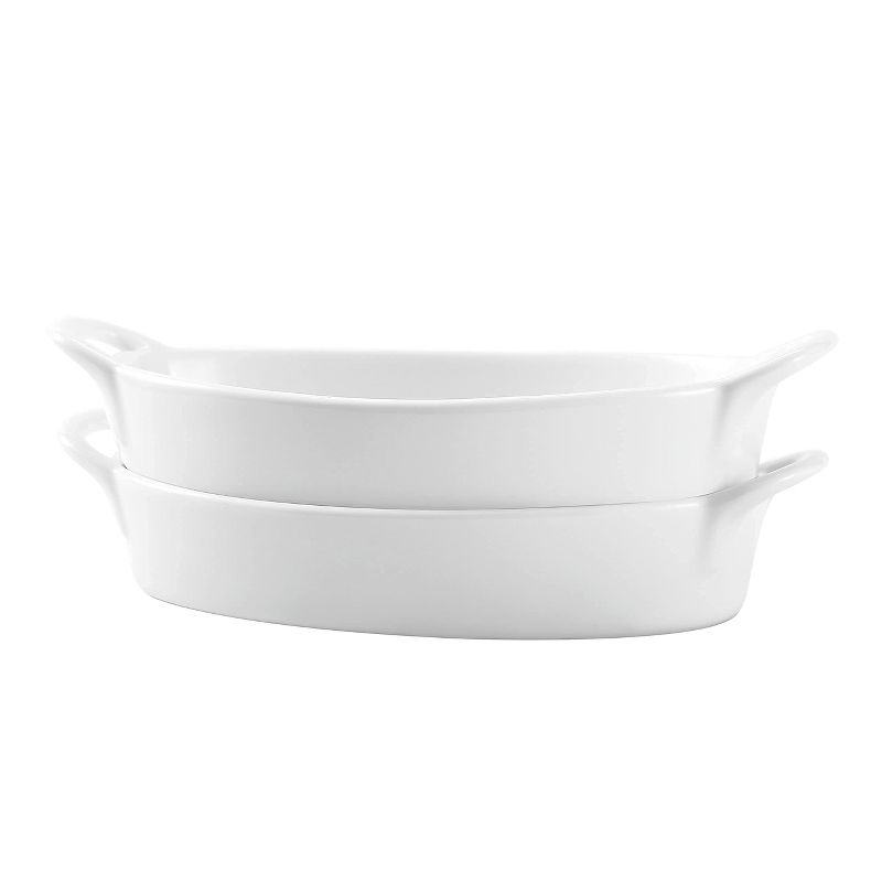 Bruntmor 10" x 6" Oval Ceramic Deep Dish Pie Pan, Green Set of 2, 3 of 5