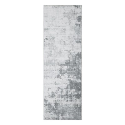 Washable Living Room Rug, Modern Abstract Soft Non Slip Accent Bedroom Rug, Indoor Floor Contemporary Carpet for Bathroom Kitchen, Grey