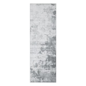 Washable Living Room Rug, Modern Abstract Soft Non Slip Accent Bedroom Rug, Indoor Floor Contemporary Carpet for Bathroom Kitchen, Grey - 1 of 4