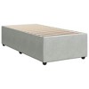 vidaXL upholstered Twin Bed Frame - Light Gray Velvet Mattress Base with Slat Support - 74.8 x 39.4 x 18.1 inches - Modern Bedroom Furniture - 2 of 4