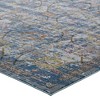 Modway Minu 5x8 Area Rug – Distressed Floral Lattice Pattern in Blue Gray, Yellow & Orange, Tight Low Pile Polypropylene - 3 of 4