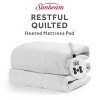 Restful Quilted Heated Mattress Pad White - Sunbeam - 2 of 4