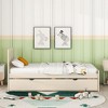 Gulches Modern Design Twin Size Platform Bed Frame with Trundle for White Washed Color - 3 of 4