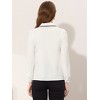 Allegra K Women's Long Sleeve Button Up Peter Pan Collar Work Office Shirt - 3 of 4