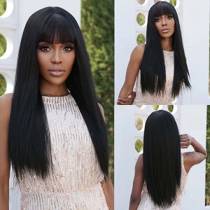 Jessie's Wig Long Straigth Wig Black Heat Resistant Synthetic Hair Wigs For Women 24 Inch - 1 of 4