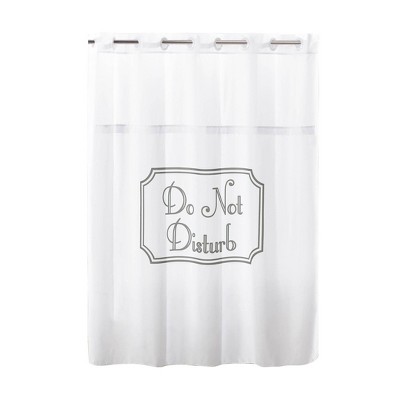 Do Not Disturb Shower Curtain with PEVA Liner Gray - Hookless