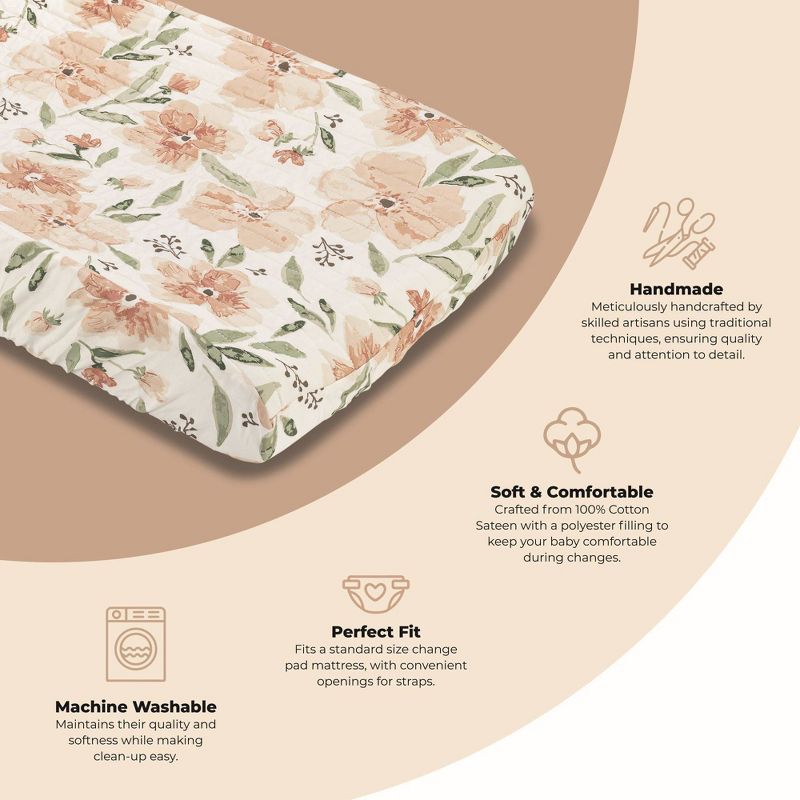 Crane Baby Cotton Quilted Changing Pad Cover, 4 of 9