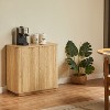 MOEPISY Buffet Cabinet Sideboard with Storage Curved wave Design for Bedroom, Living Room, Hallway, Oak - 4 of 4