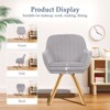 Hyleory Modern Light Grey Brushed Velvet Swivel Accent Armchair with Metal Legs for Living - 4 of 4