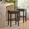 Okak 26.75 Inch Counter Stools Set of 2, Backless Fabric Barstools with Sturdy Metal Base, Minimalist Counter Height Seating - 2 of 4