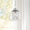 Possini Euro Design Chrome Mini Pendant 6" Wide Modern Faceted Crystal Strands Clear Glass Shade Fixture for Dining Room Living Foyer Kitchen Island - image 2 of 4