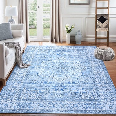 Vintage Area Rug Bedroom Rug Machine Washable Living Room Floor Carpet