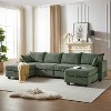 TiramisuBest 113.5" U-Shaped Modular Corduroy Sectional Sofa with Storage Ottoman, 6-Seat Convertible Chaise for Living Room,Green - 2 of 4