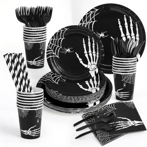 Holiday Party Supplies Set: Disposable Plates, Cups, Napkins - Valentine's Halloween Christmas Decor for Birthdays, Weddings - 1 of 4