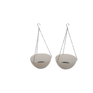 Ultimate Innovations 2pk 11" Steel Self Watering Hanging Baskets White - 1 of 4