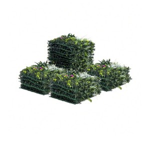20x20 Inch Artificial Grass Wall Panels (20 Zip Tiles) - Greenery Backdrop & Privacy Screen - 12-Pack for Indoor/Outdoor Decor - 1 of 4