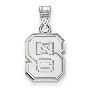 Black Bow Jewelry 10k White Gold North Carolina State Wolfpack NCAA Small Pendant - 1 of 3