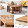 TIRAMISUBEST Hexagonal MDF Coffee Table Texture Pattern Storage Stand-Up Modern  End Table Space Saving Home Decor Living Room - 4 of 4