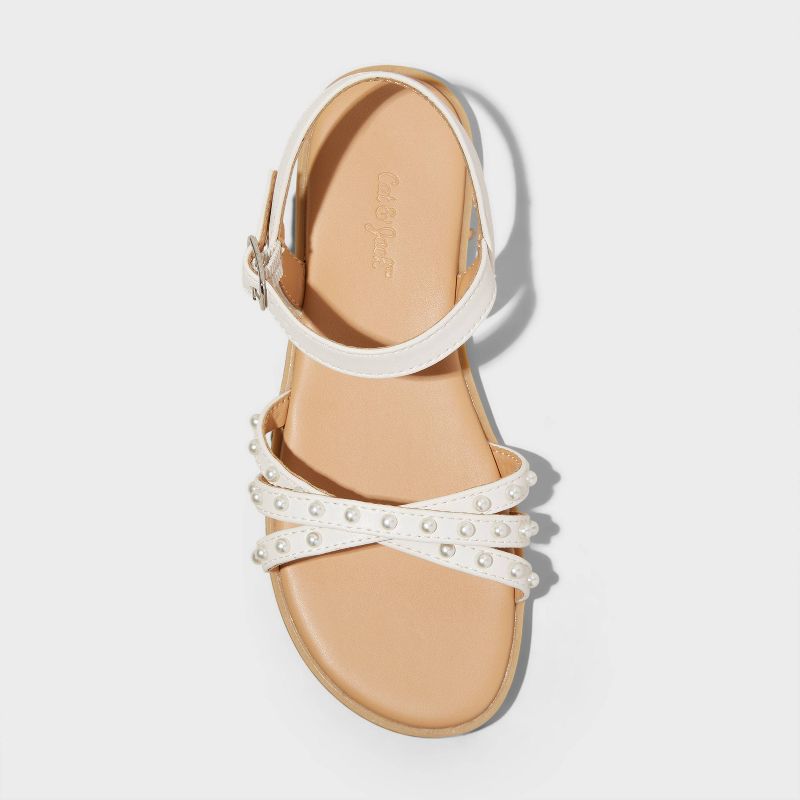 Kids' Cassie Ankle Strap Pearl Sandals - Cat & Jack™, 4 of 9