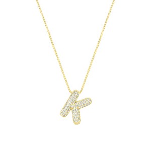 Adornia 14k Gold Plated Pave Bubble Letter - 1 of 1