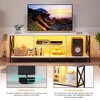Fredees 75 Inch TV Stand with LED Lights,White - 4 of 4