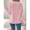 Garvee Womens Bow Knit Sweater Crew Neck Long Sleeve Knitted Pullover Contrast Trim Knitwear - 3 of 4