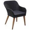vidaXL Armchair Set of 2 Black PE Rattan Standard Removable Covers - 2 of 4