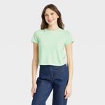 Women's Shrunken Short Sleeve T-Shirt - Universal Thread™ Light Green XS