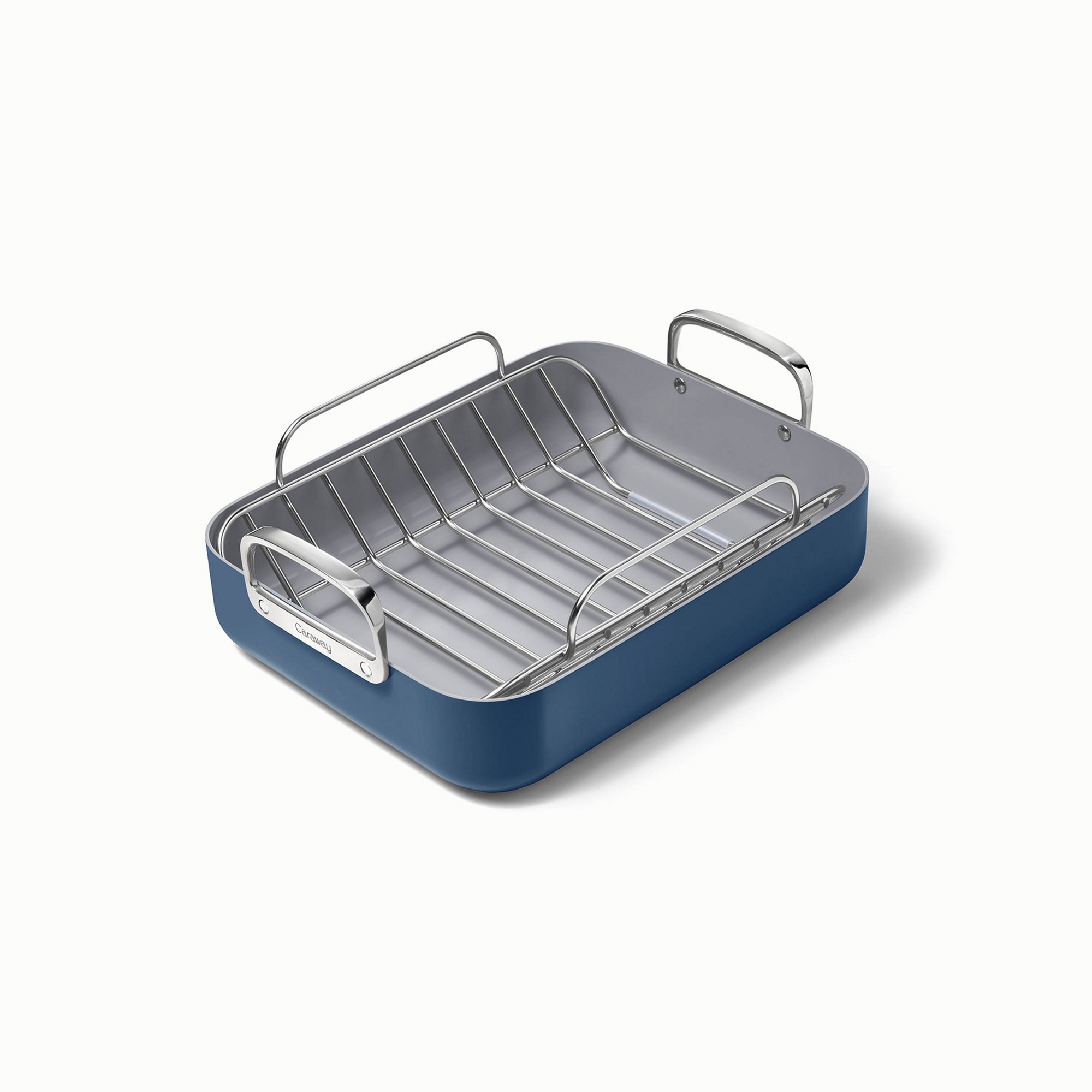 Caraway Home 12.6 Nonstick Square Braiser Navy Blue