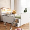 Mshliw Low Loft Bed with LED Lights, Wooden Twin Loft Bed for Kids with House Headboard, Safety Rails, Storage Drawers, No Box Spring Needed - 2 of 4