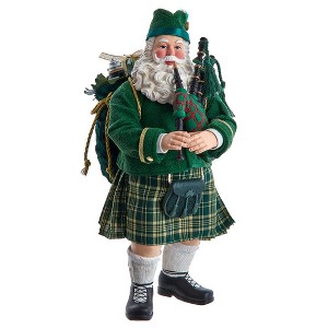 Kurt Adler 10.5 Inch Fabriché Musical Irish Bagpiper Santa - 1 of 4