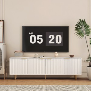 69" Modern TV Stand for 70 Inch TV, Media Console with Fluted Doors and Storage Cabinet for Living Room-3irtyhousy - 1 of 4