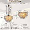 ALOADECOR 3-Light Coastal Natural Capiz Shell Tiered Chandelier With Square Antique Gold Frame - 4 of 4