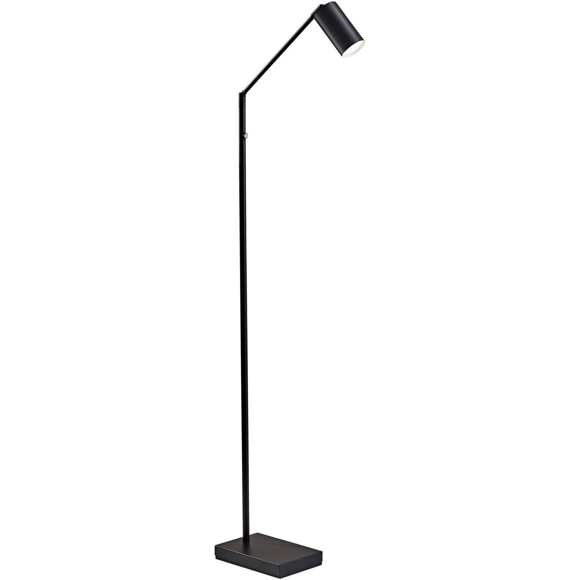 Adesso Colby Matte Black Adjustable Touch Dimmer LED Floor Lamp