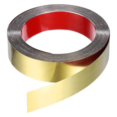 Unique Bargains Self-Adhesive Stainless Steel Mirror Finish Peel and Stick Wall Trim