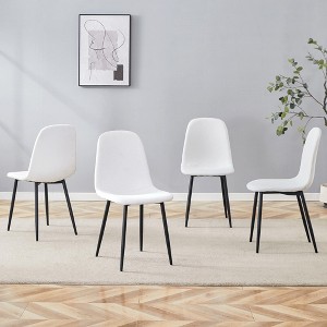 Kumasinova Luxury Dining Chairs Set of 4,High Resilience Kitchen Chairs with Linen Cotton Fabric,Dining Room Chairs with Metal Legs for Dining Table - 1 of 4