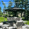 PURPLE LEAF 10/11/12/13ft Outdoor Patio Cantilever Umbrella with Base Offset Umbrella 360 Degree Rotation Round Umbrella for Deck Pool Garden - 2 of 4