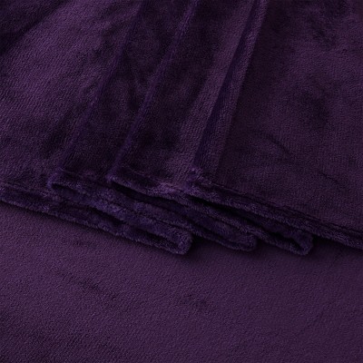 King Purple Velvet Plush Microfiber Deep Pocket Sheet Set
