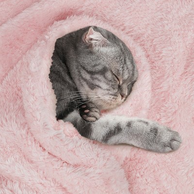 Small Baby Pink Sherpa Fleece Pet Blanket