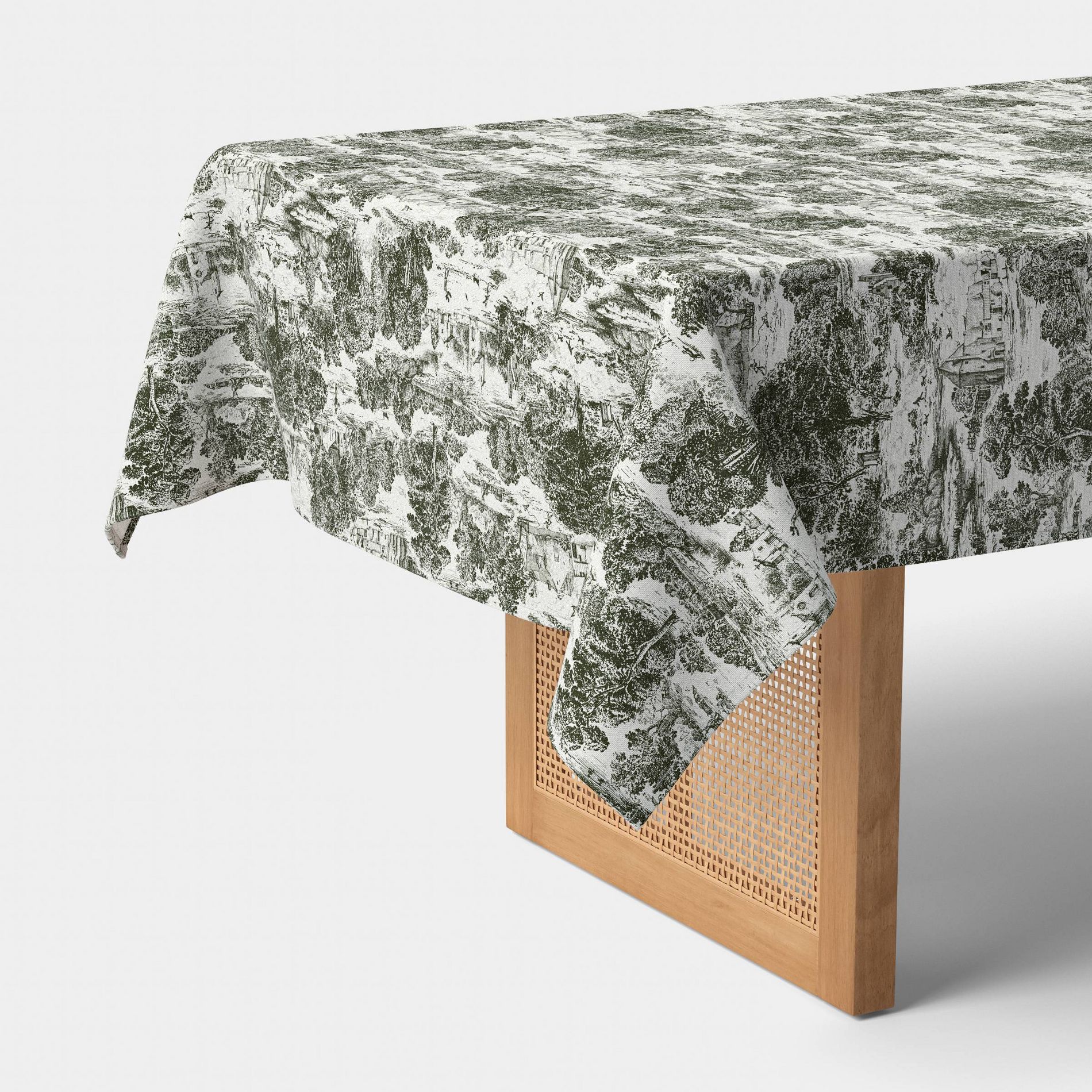 84"x60" Green Toile Tablecloth - Threshold™