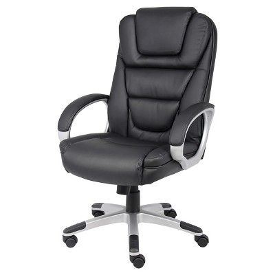 Executive Leatherplus Chair - Black - Boss Office Products