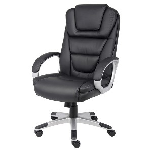 Executive Leatherplus Chair Black - Boss Office Products: High Back, Waterfall Seat, No Tool Assembly - 1 of 4