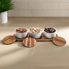 Kalmar Home Ceramic Condiment Set on Acacia Wood Base - 2 of 4
