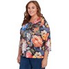 Dramatic Floral Lace Neck Top - 3 of 4