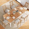Homhougo 78.7"Farmhouse Dining Table for 6-8 People Rustic Industrial Kitchen Table with Sturdy Metal Frame & Chamfered Corners Walnut - 3 of 4
