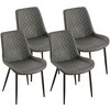 Sapphtopaz Modern Dining Chairs Upholstered Armless Side Chair with Metal Legs and Rhombus Quilting for Dining Room, Living Room - 3 of 4