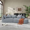 Christopher Knight Home Vivian 116" Modern Curved Sectional Sofa with High-Density Sponge and 4 Pillows Light Gray - 2 of 4