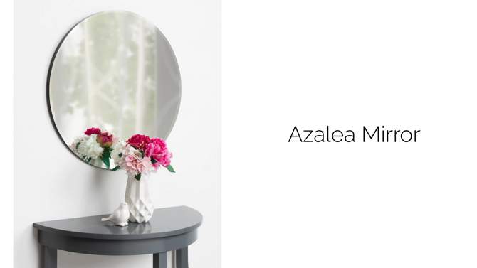 26&#34; x 26&#34; Azalea Rose Gold Tinted Frameless Round Wall Mirror Rose Gold - Kate and Laurel, 2 of 6, play video