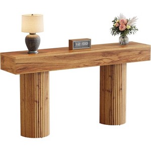 Tribesigns Farmhouse Console Table, 63-Inch Long Wooden Entryway Table Behind The Couch - 1 of 4